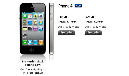 แอปเปิลอ้างยอดขาย iPhone 4 ล่วงหน้าวันแรกวันเดียว 600,000 เครื่อง